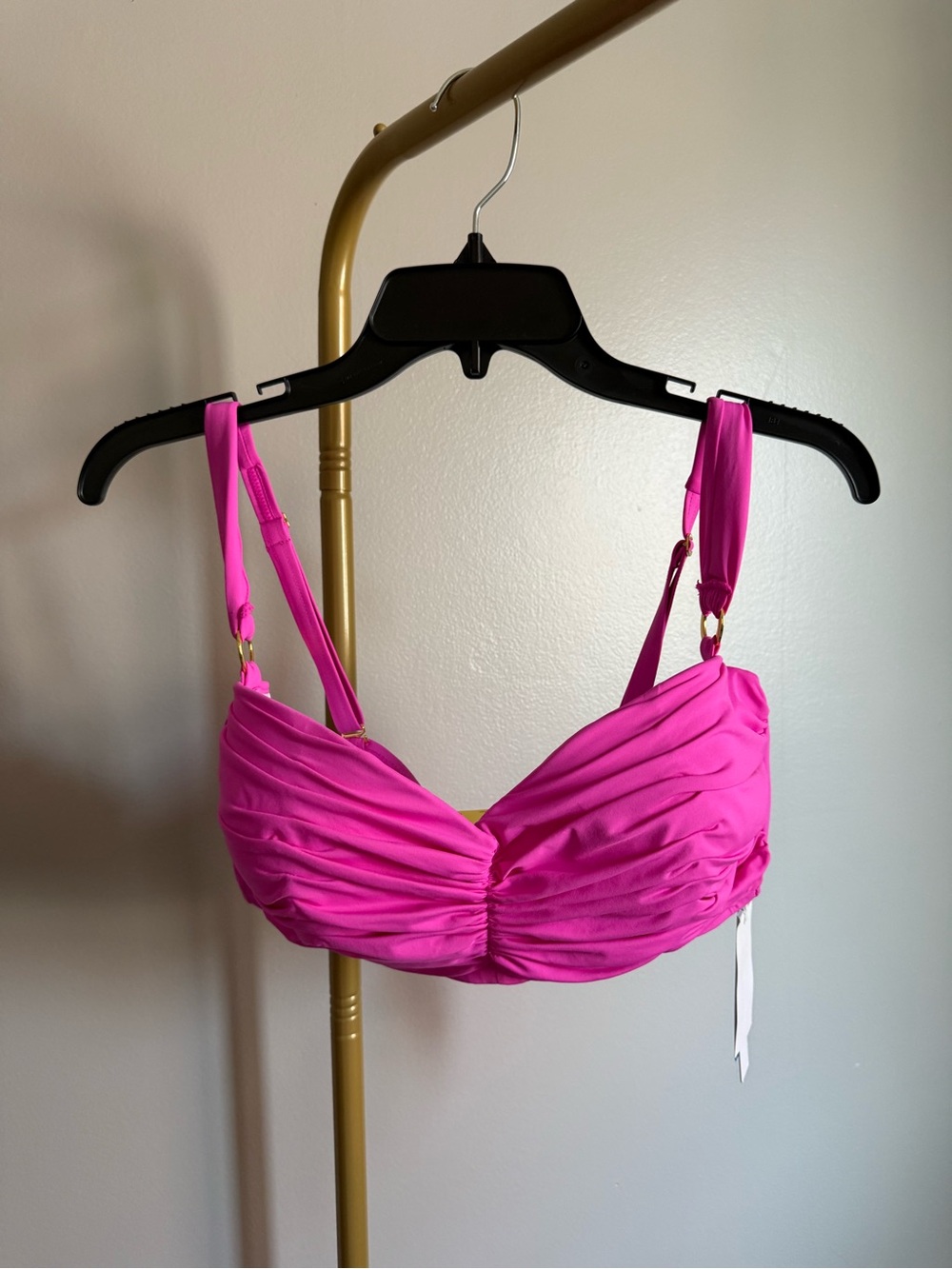 NWT Bleu Rod Beattie Shirred Underwire Bikini Top – 36D | Dahlia Pink